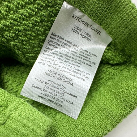 Christmas Kittens Kitchen Hand Towel Green White Cats Mittens Holly Thick Cotton - Picture 4 of 4